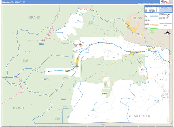 Clear Creek County, CO Zip Code Map